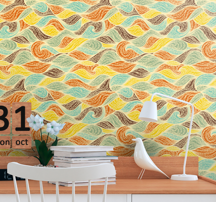 Hvirvlende motiver abstrakt tapet - TenStickers