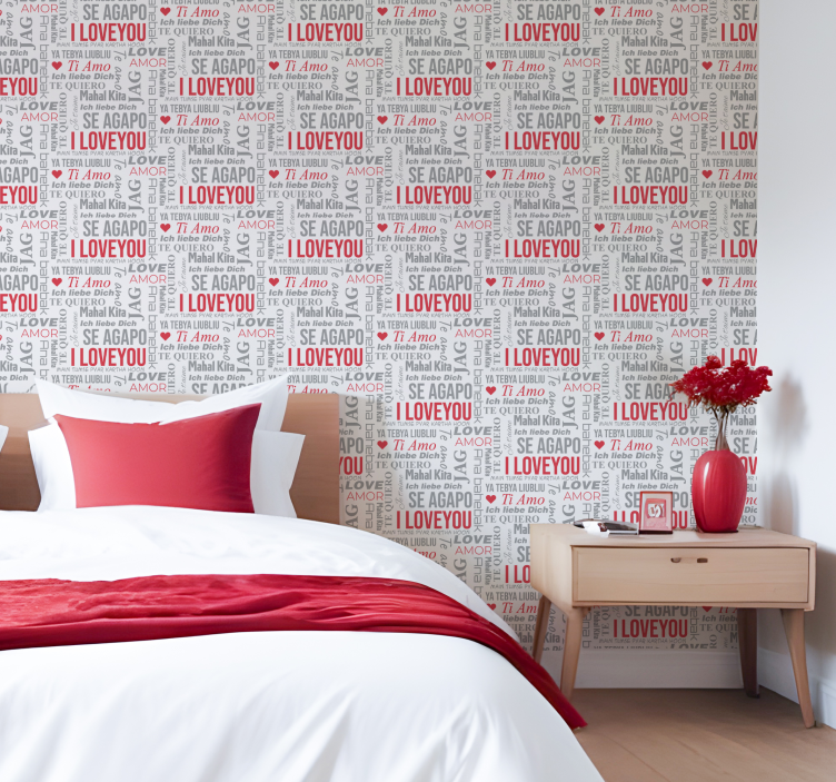 i love you forskellige sprog tapet med tekst - TenStickers