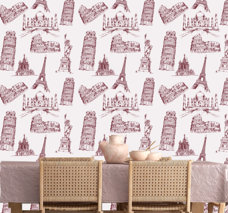 Ikoniske monumenter by tapet - TenStickers