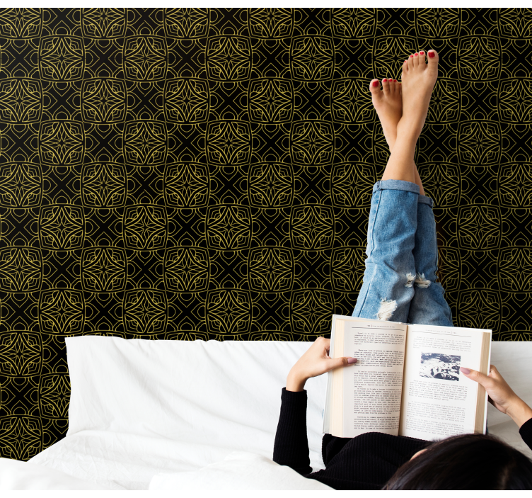 Indviklede geometriske mønstre andet dekorativt tapet - TenStickers