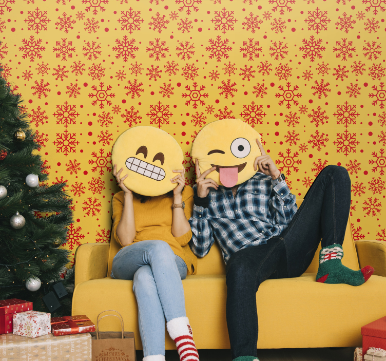 Jule snefnug stue tapet - TenStickers