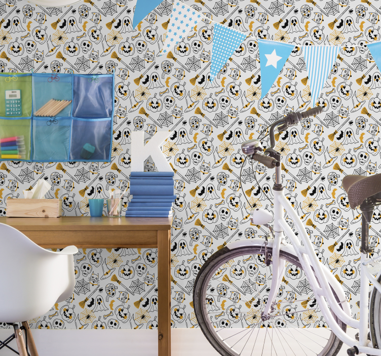 Kranier og græskar tapet - TenStickers