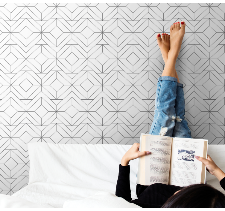 Kubisk mønster geometrisk tapet - TenStickers