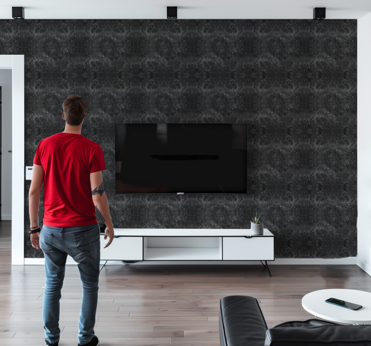 Kulstof effekt sort tapet - TenStickers