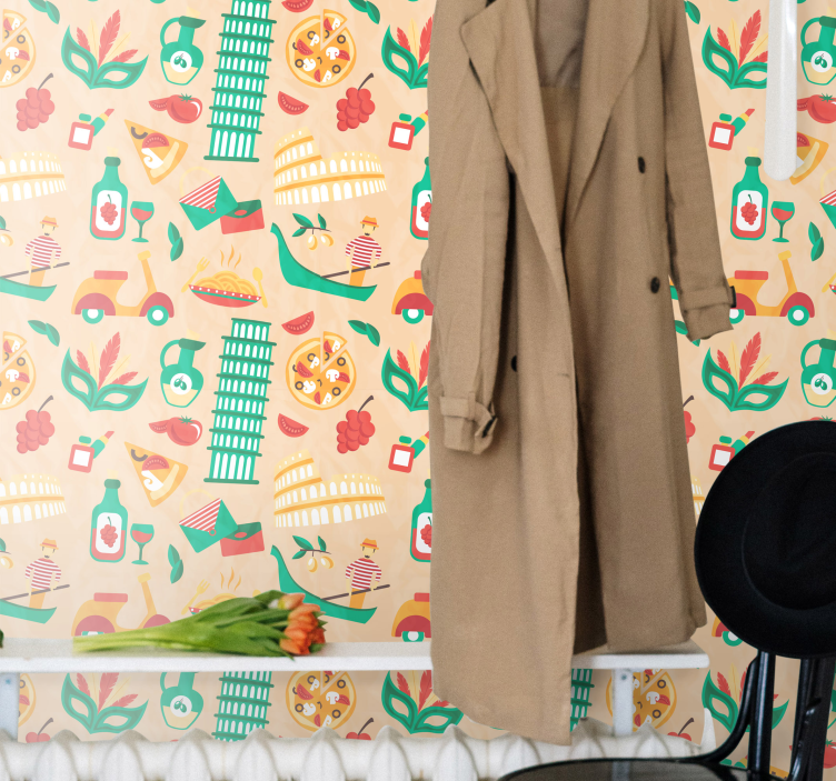 Kulturelle køkken motiver tapet kunst - TenStickers