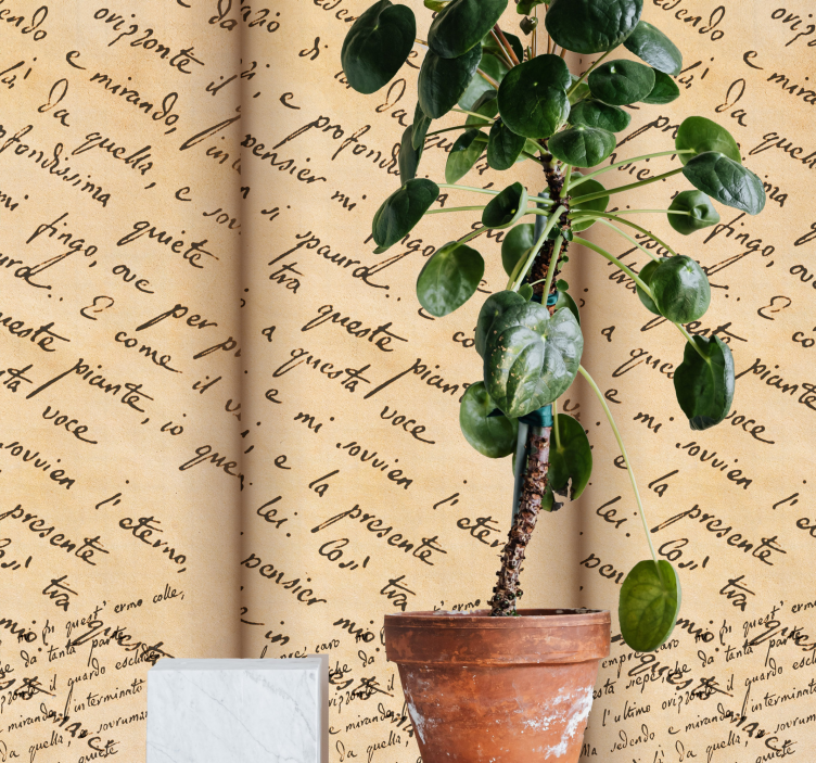 Kursiv skriftmotiv tapet med tekst - TenStickers