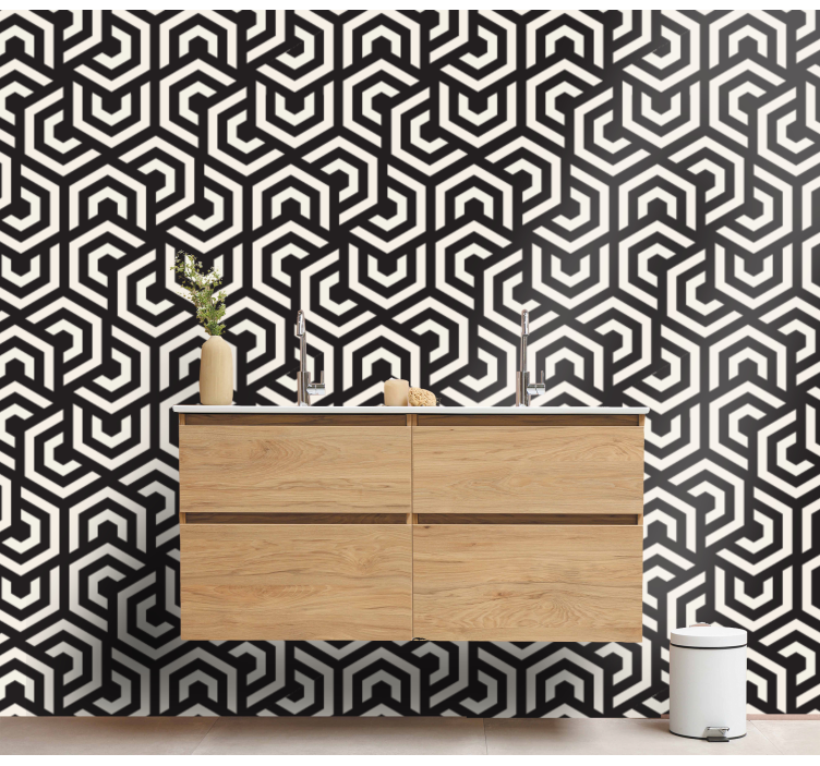 Labyrintisk design geometrisk tapet - TenStickers