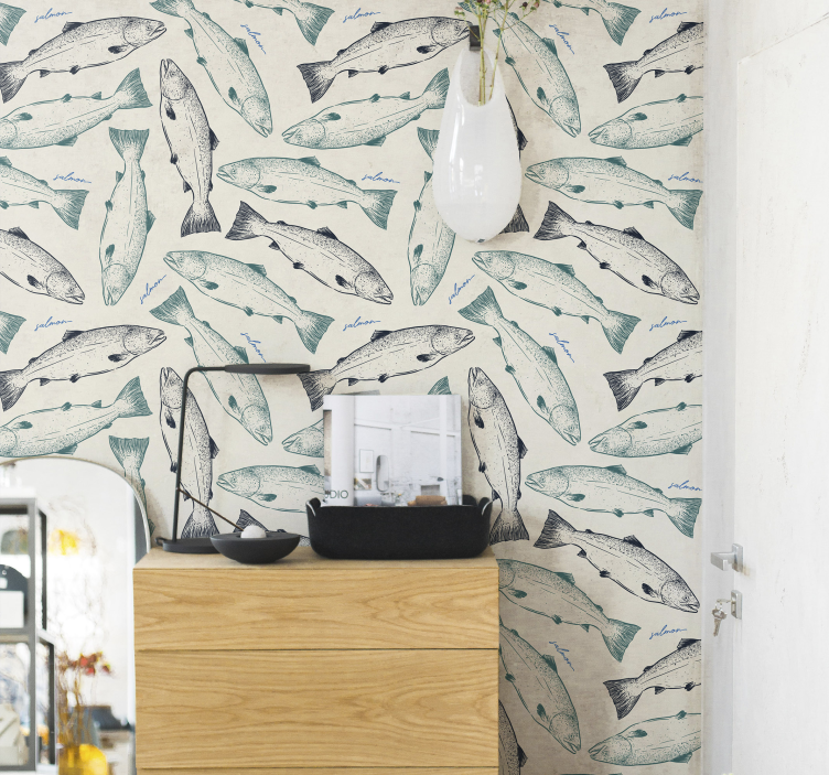 Dyr lakse fisk tapet - TenStickers