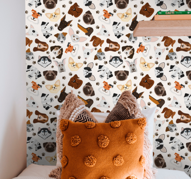 Legende hundeillustrationer tapet med hunde - TenStickers