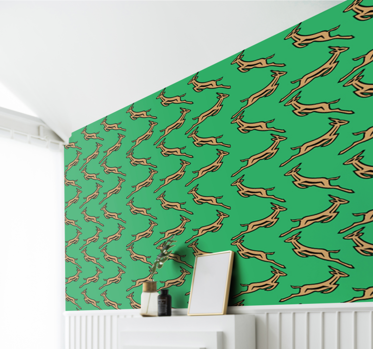 Løbende gazeller tapet med dyr - TenStickers