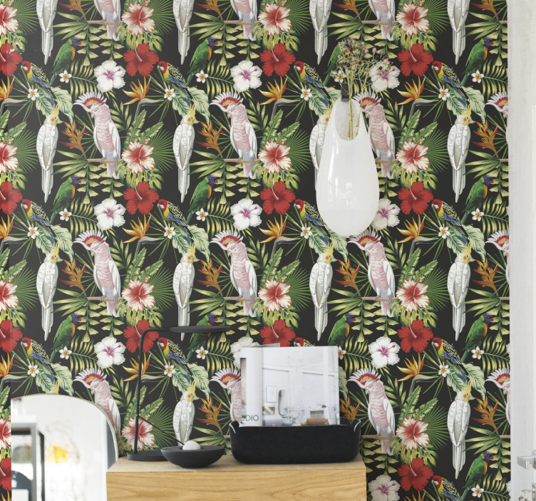 Lyse farver papegøjer dyr tapet - TenStickers