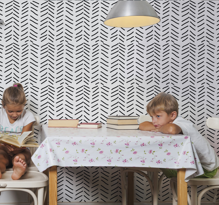 Malede strimler tapet til børneværelset - TenStickers