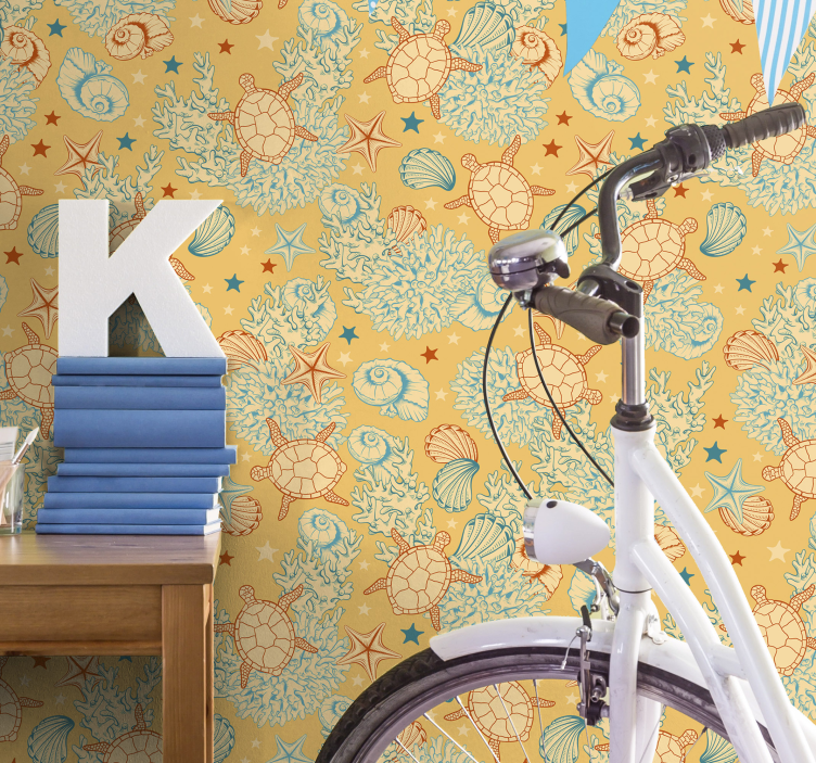 Marine motiv ensemble tapet med fisk - TenStickers