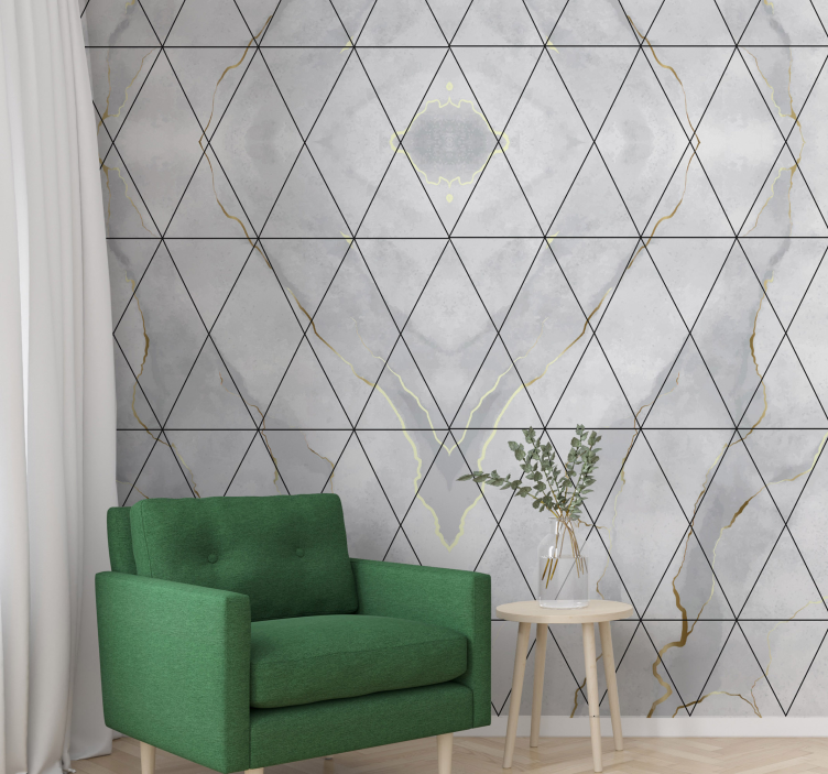 Marmor geometrisk marmor tapet - TenStickers
