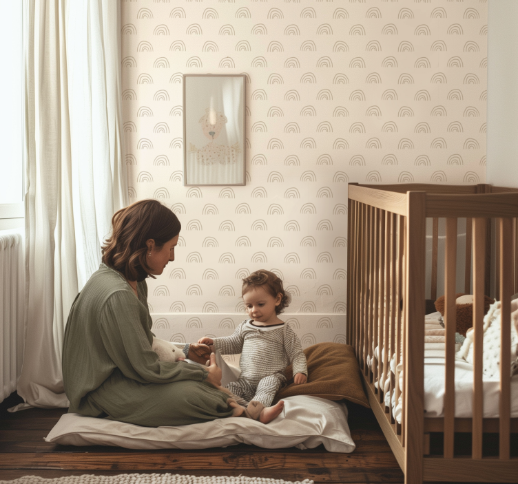 Minimalistisk regnbue baby tapet - TenStickers