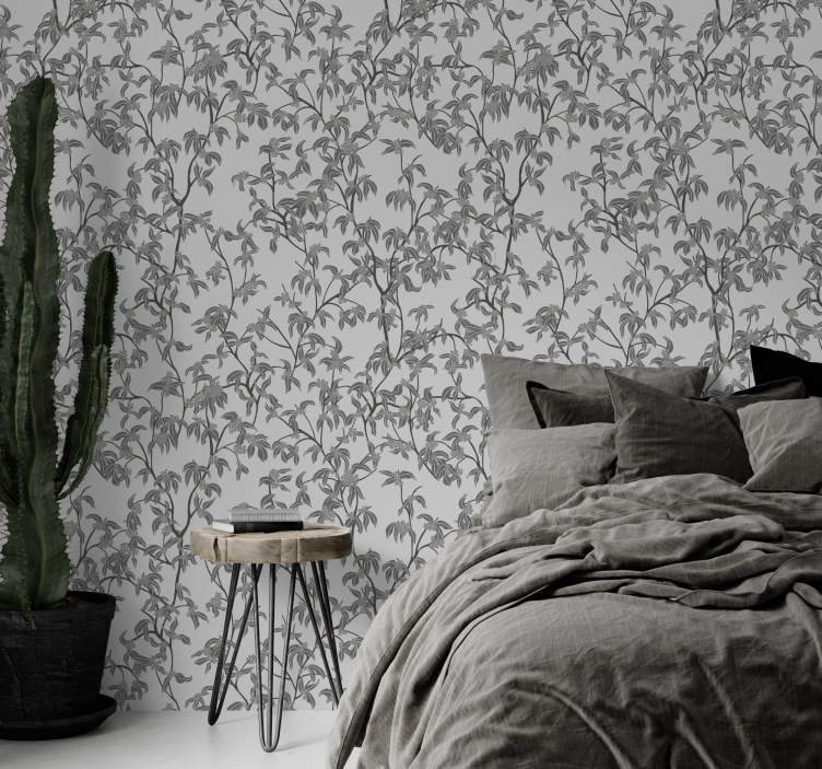 Minimalistiske træer sengegavl tapet - TenStickers