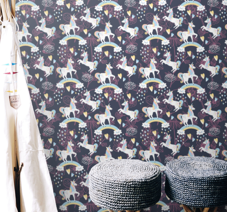 Mytisk skabningsmønster tapet sommerfugl - TenStickers