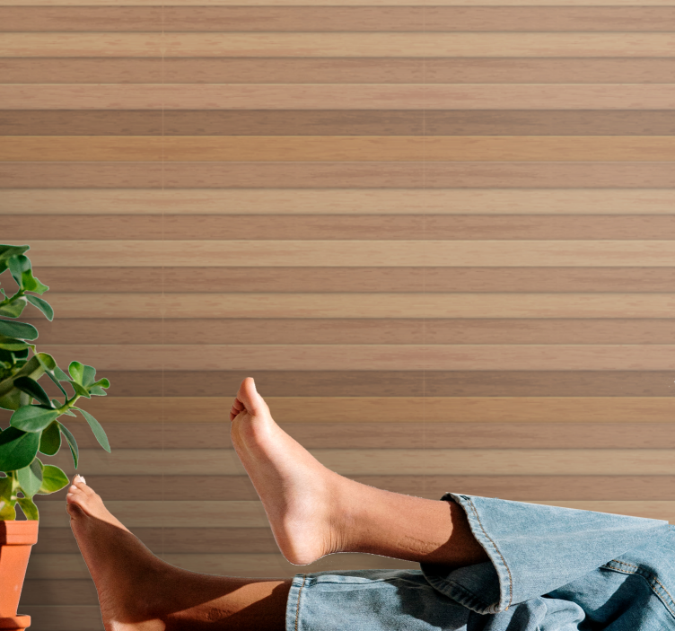 Naturlige lodrette strimler træ tapet - TenStickers