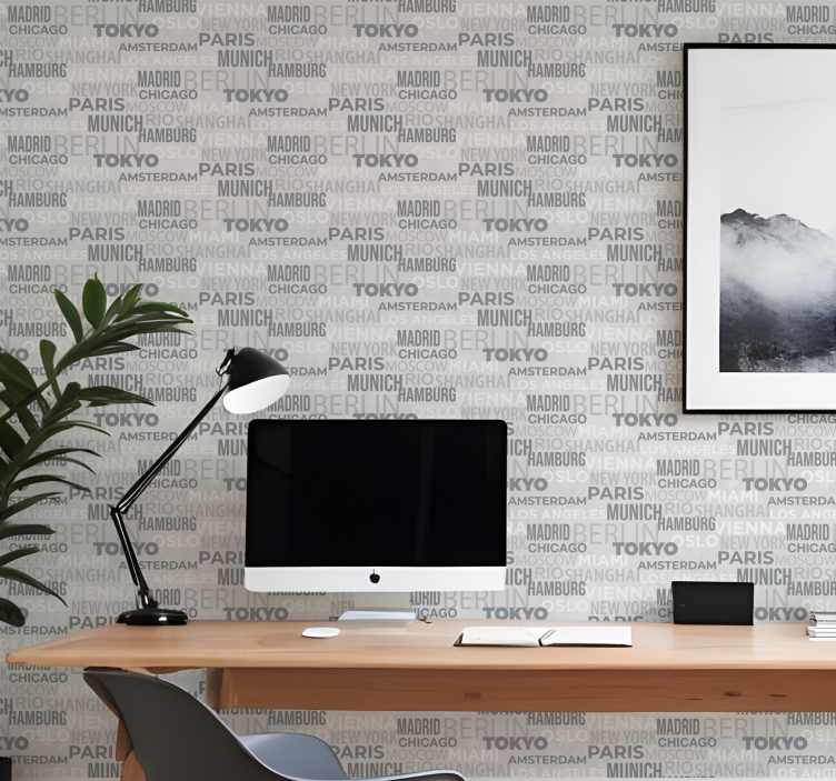 Navn på byer tapet med tekst - TenStickers