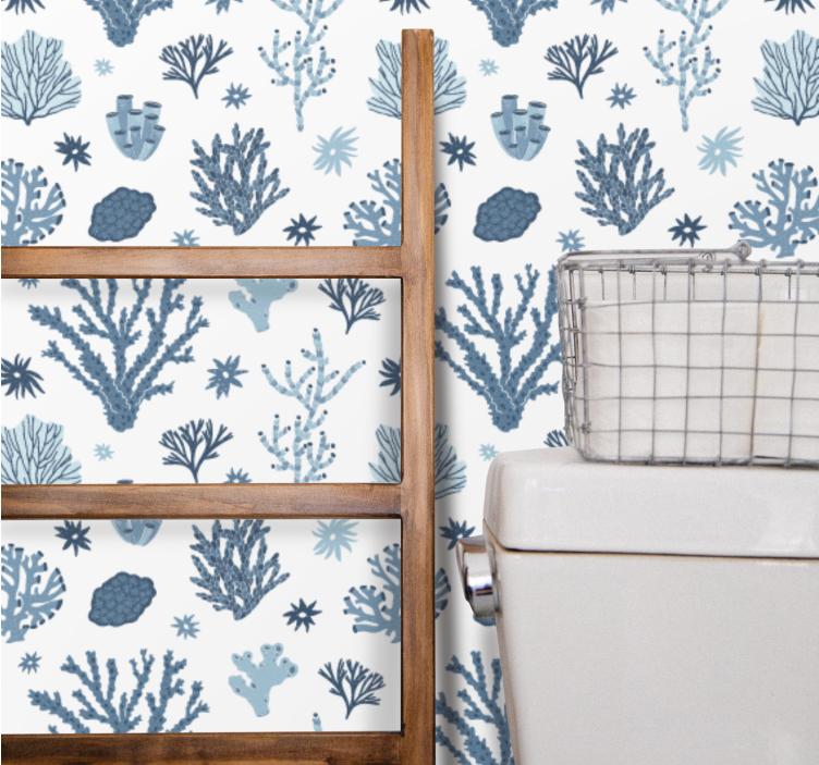 Oceaniske floramønstre natur tapet - TenStickers