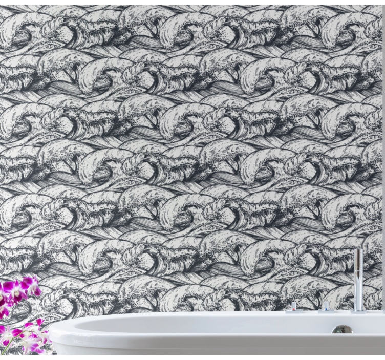 Ophidset ocean badeværelse tapet - TenStickers