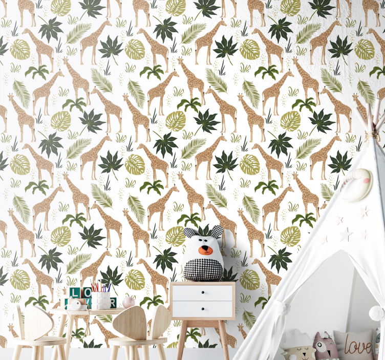 Organiserede giraffer dyr tapet - TenStickers