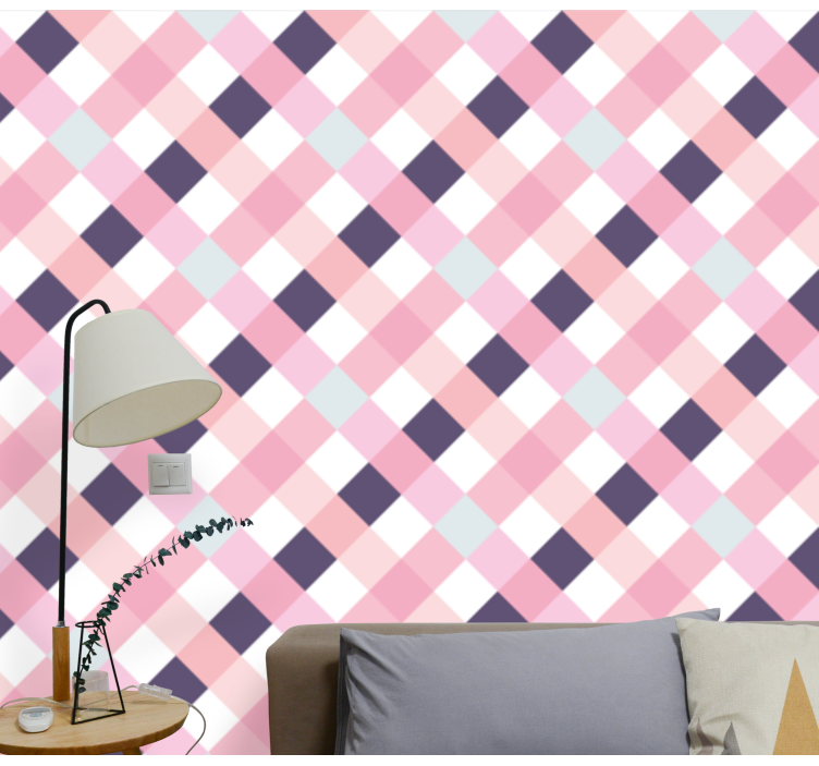 Pastel argyle mønster geometrisk tapet - TenStickers
