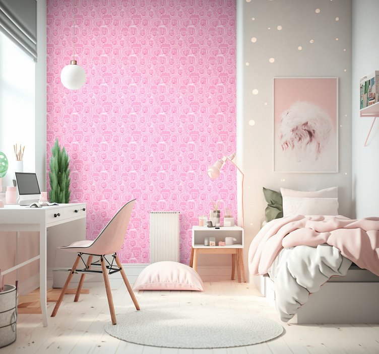 Piger ansigter tapet kunst - TenStickers