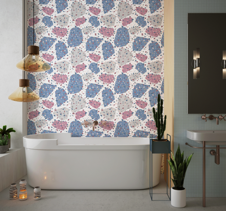 Plettet terrazzo prikket tapet - TenStickers
