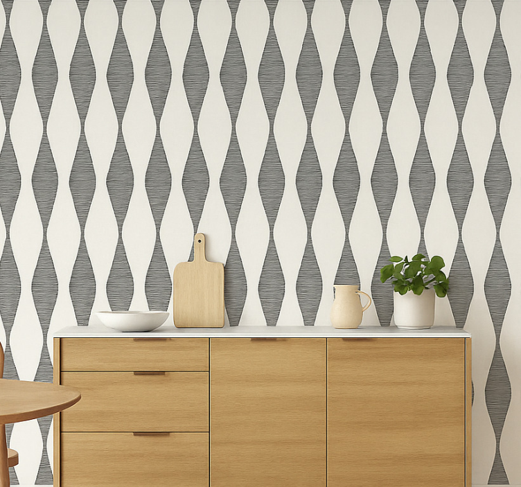 Rabaul ikaat beige motiv tapet køkken - TenStickers