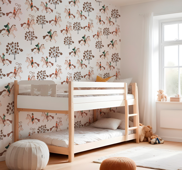 Ride i skoven heste tapet - TenStickers