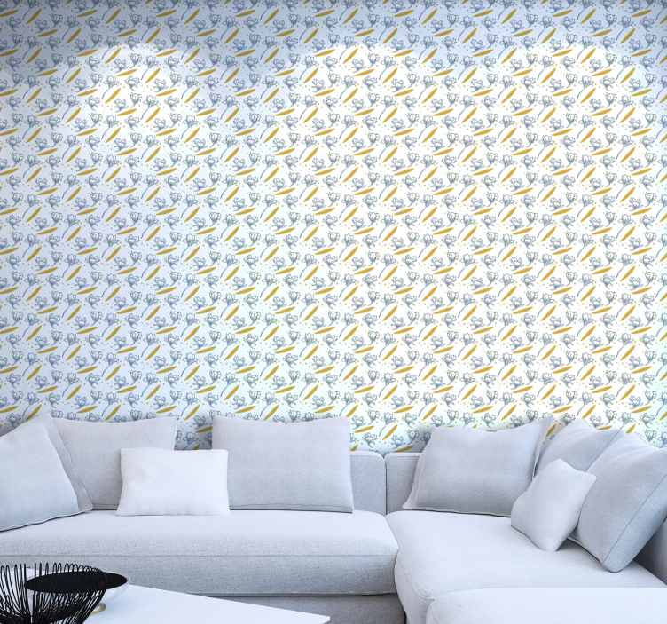 Delikate blomster tapet - TenStickers