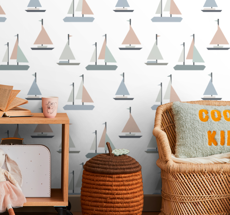 Sejlskibsmønster personlig tapet - TenStickers