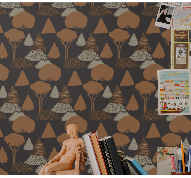 Skov silhuet natur tapet - TenStickers