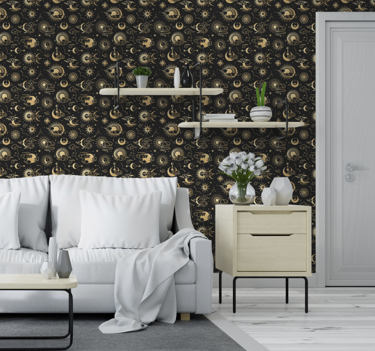 Skyer og stjerner tapet - TenStickers