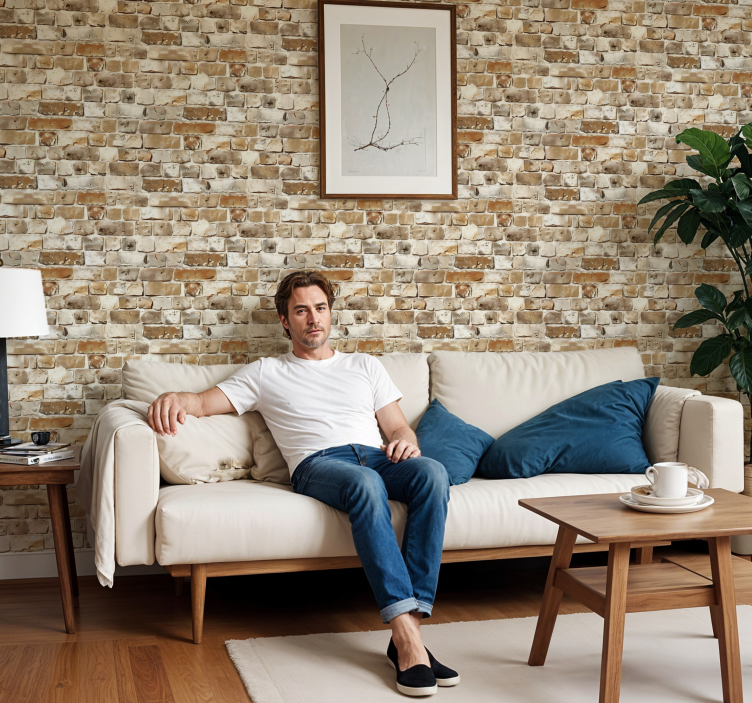 Slidt materiale sten tapet - TenStickers