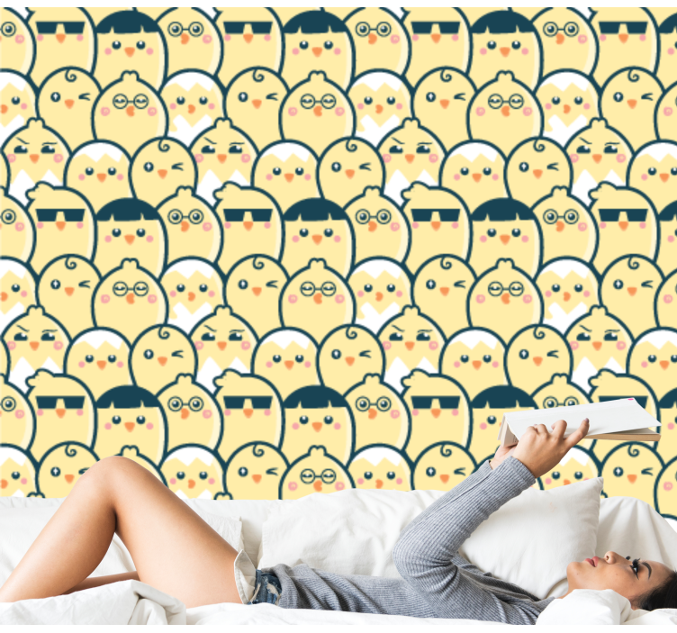 Søde ugler mønster tapet med dyr - TenStickers