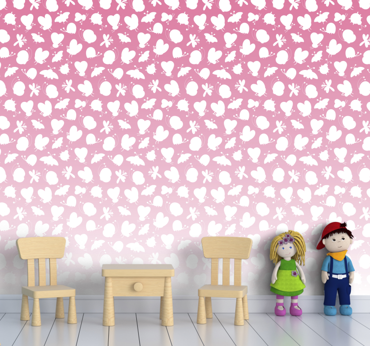 Sommerfugle mønster tapet sommerfugl - TenStickers