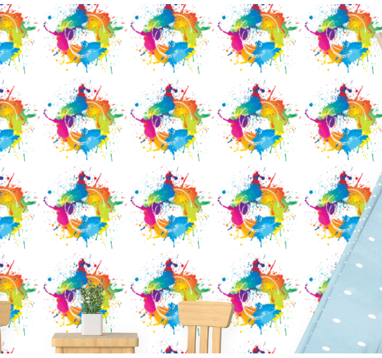 Splatter maling effekt tapet kunst - TenStickers