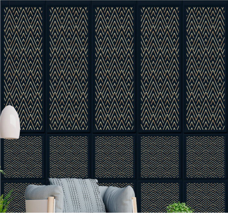 Stilfulde zigzag linjer tapet til soveværelse - TenStickers
