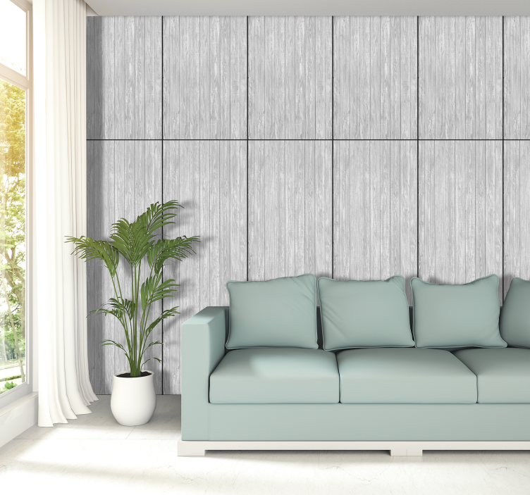 Store grå sky træ tekstur tapet - TenStickers