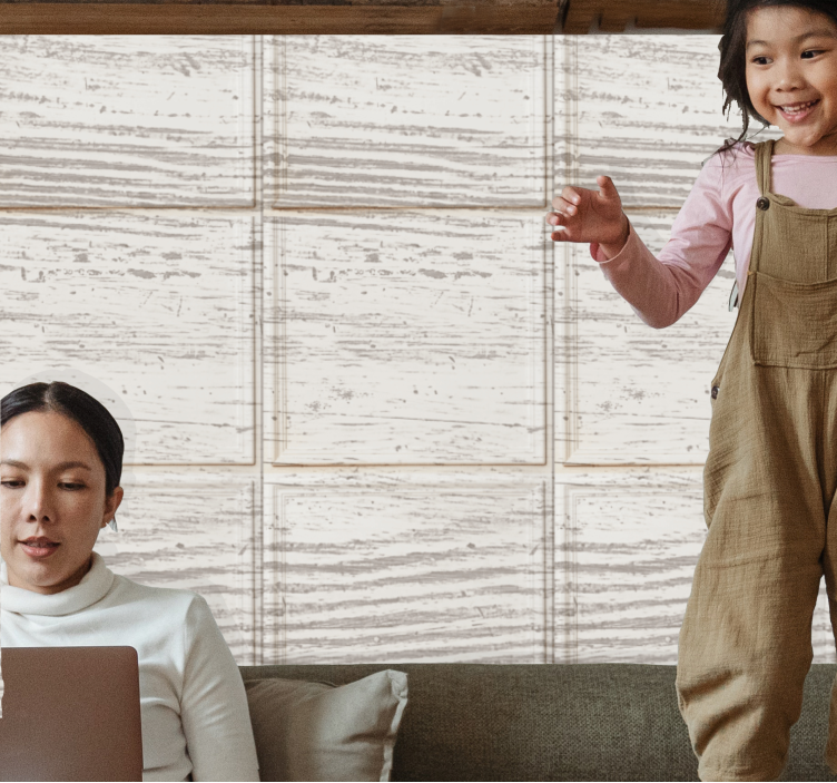 Beige paneler motiv sten tapet - TenStickers