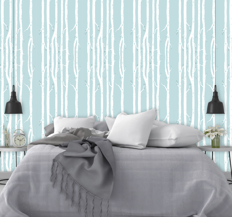 Elegante tynde stammer træ på tapet - TenStickers