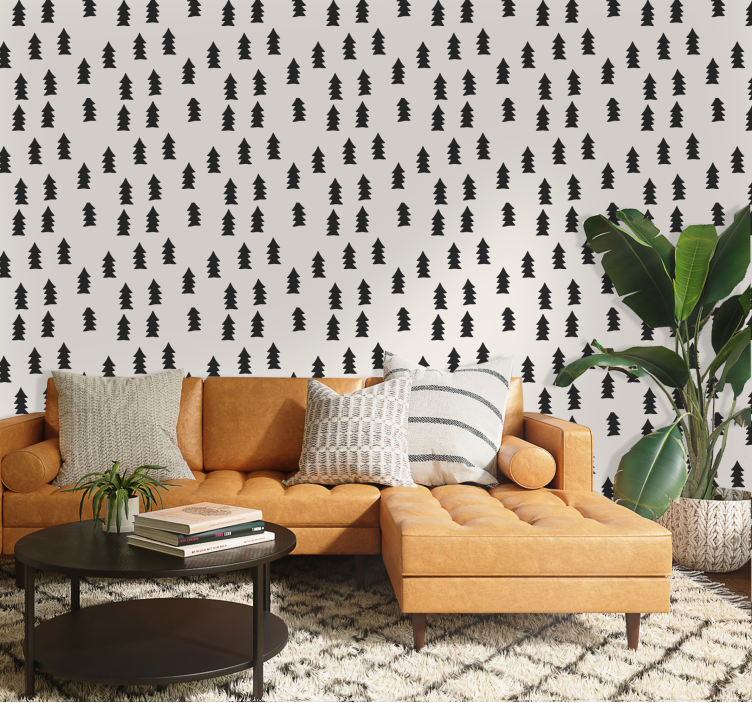 Træer mønster natur tapet - TenStickers