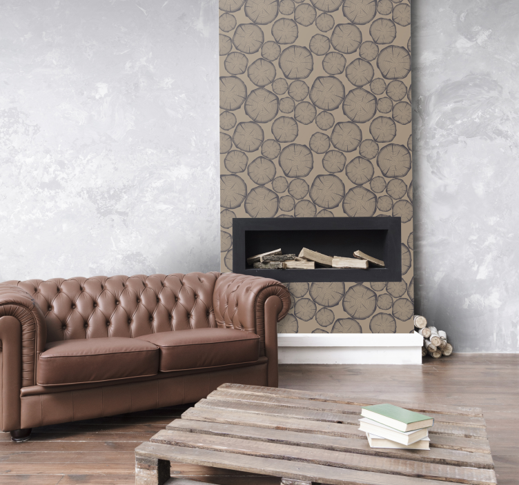 Træstamme rustikt tapet - TenStickers