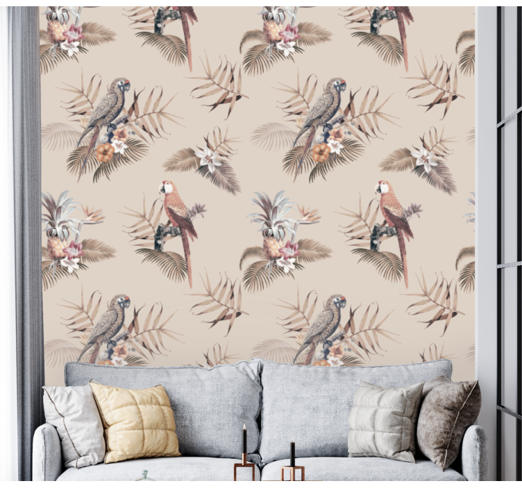 Tropisk papegøje elegance papegøje tapet - TenStickers