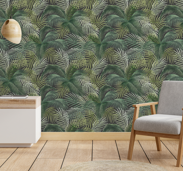 Grønt elegant motiv jungle tapet - TenStickers