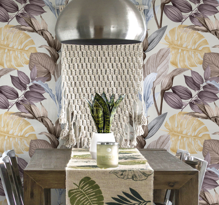 Tropiske planter xxl blad tapet - TenStickers