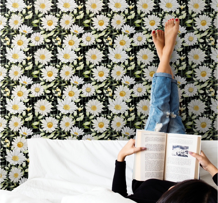 Tusindfryd blomsterudstilling blomster tapet - TenStickers