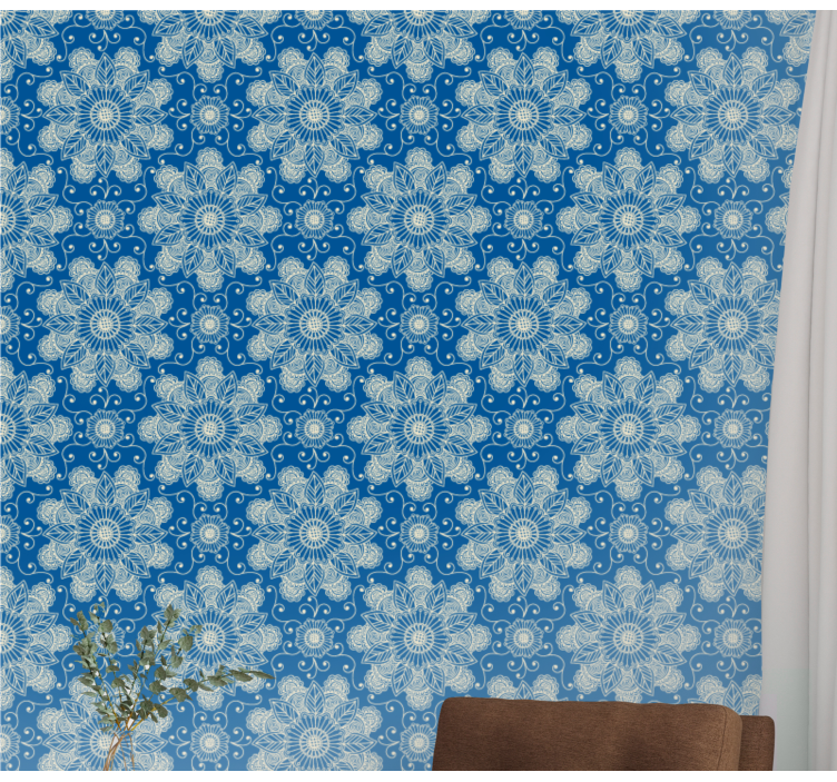 Udsmykkede blomster blomstret tapet - TenStickers